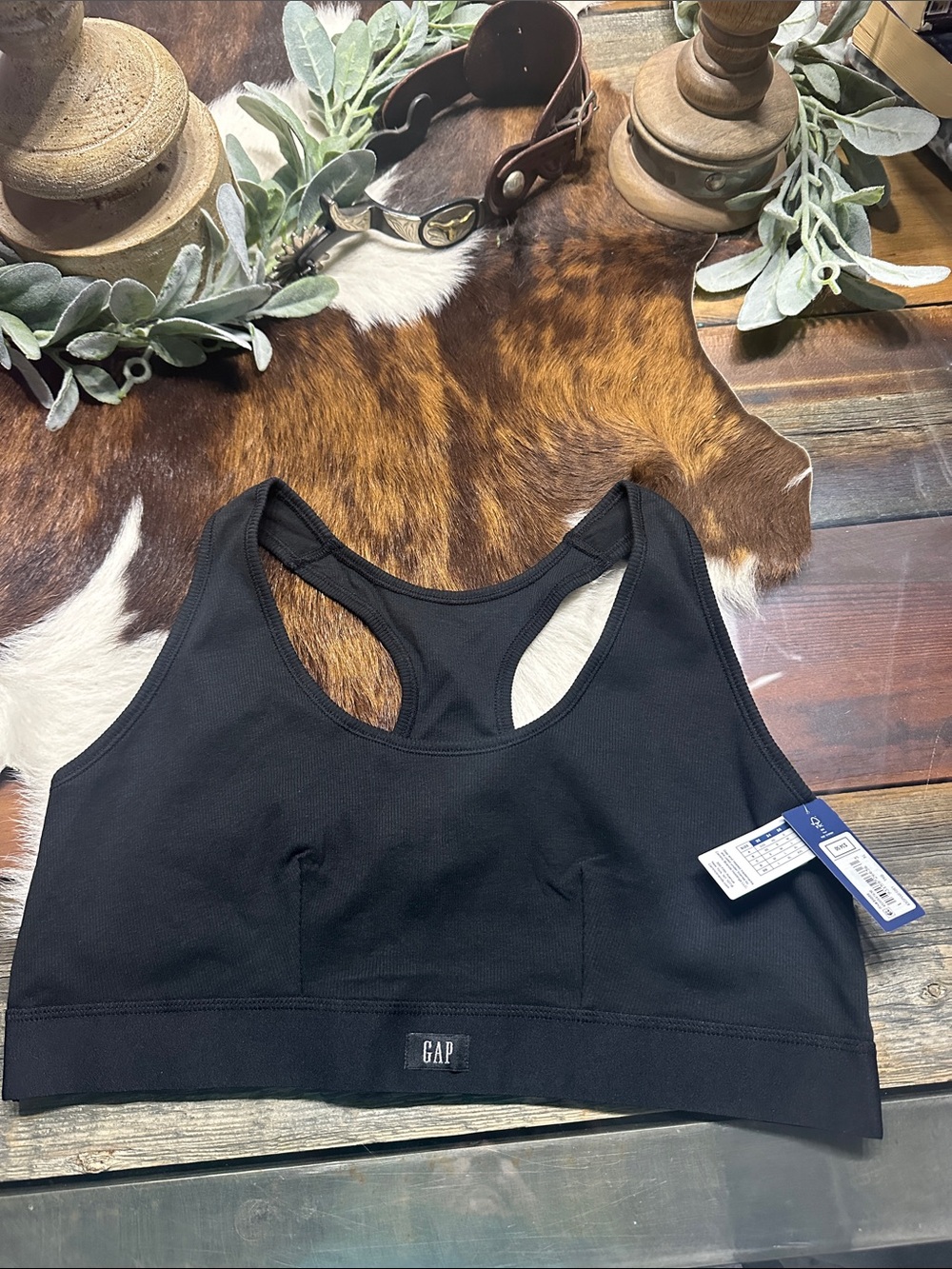 NWT GAP Black Racerback bralette  with Wide Underband